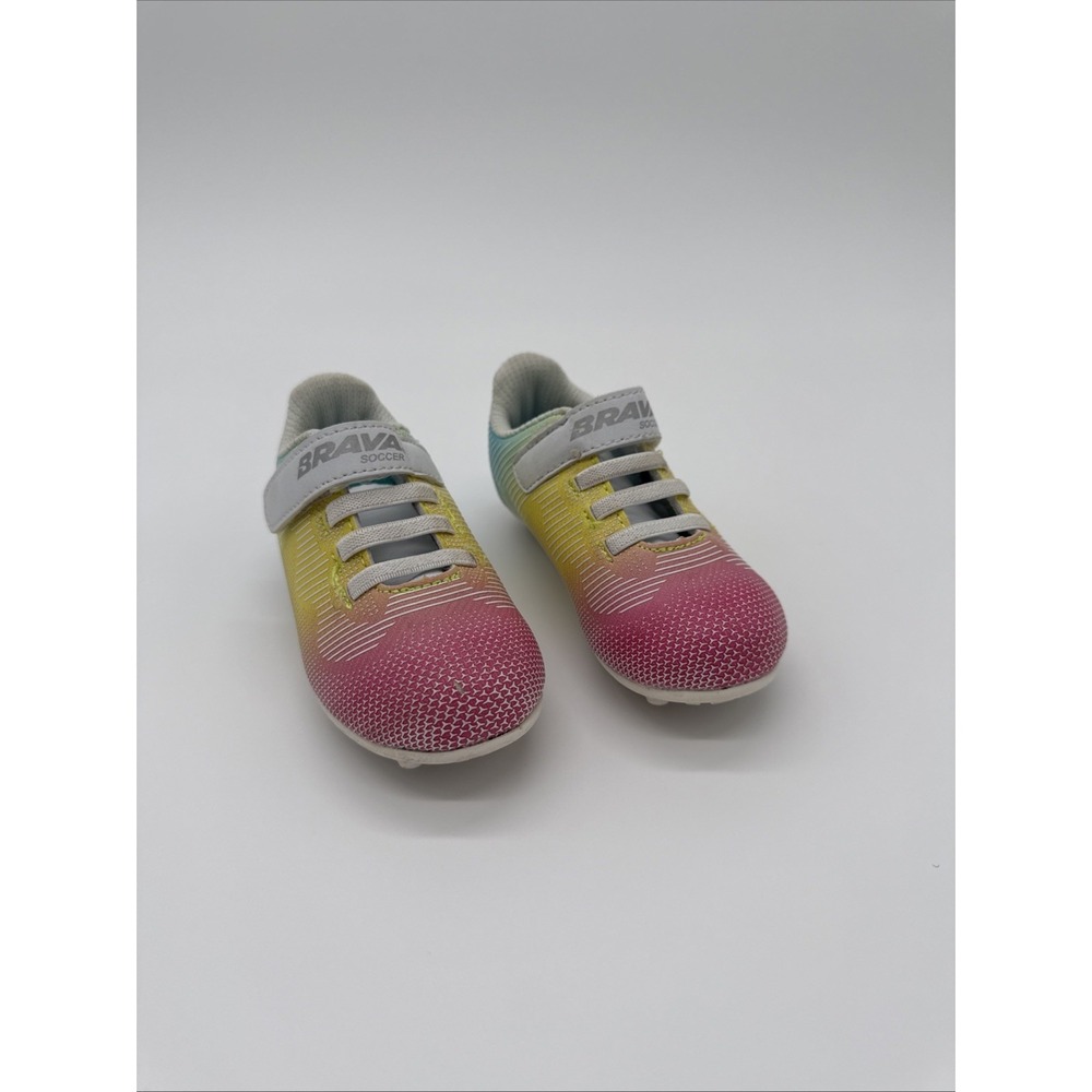 Brava Toddler Girl's Exempt 2.0 Size 7D Multi-colored Soccer Cleats‎ EUC